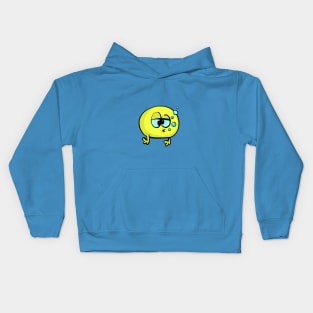 emoji that has sunk in the water and is disappointed and blowing bubbles Kids Hoodie